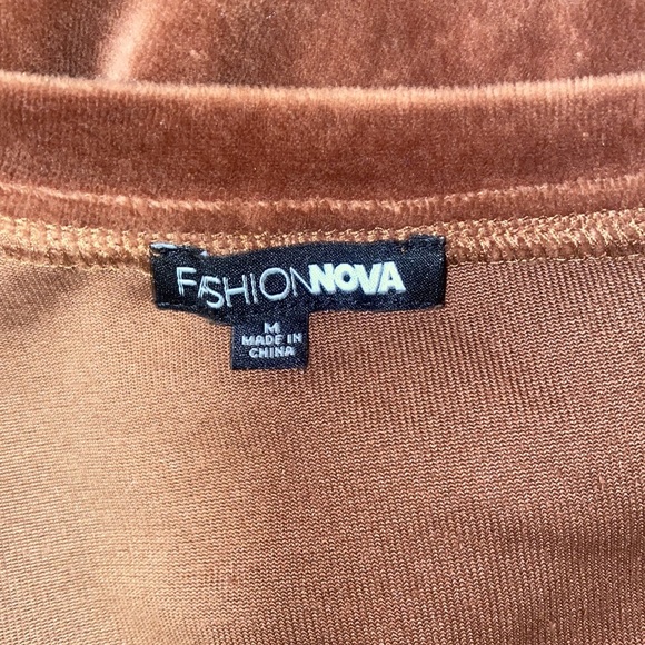 Fashion Nova Medium Brown Velour Romper Suit - Picture 4 of 14